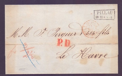 Faltbrief 1855 mit - , stempel