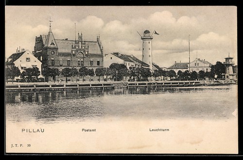 Pillau postamt und leuchtturm - pillau,,