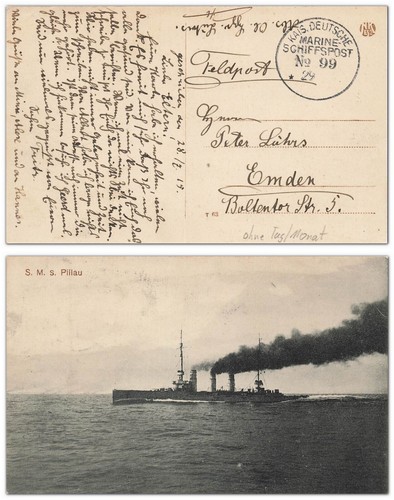 Kreuzer sms pillau 1915 - ak, kl.